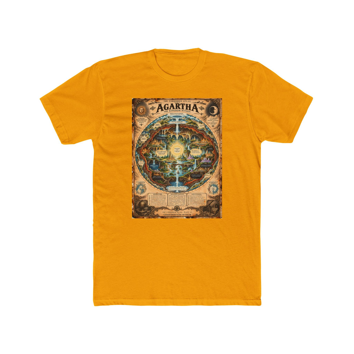 Agartha, The Forbidden Atlas Plate VI | Unisex Cotton Crew Tee