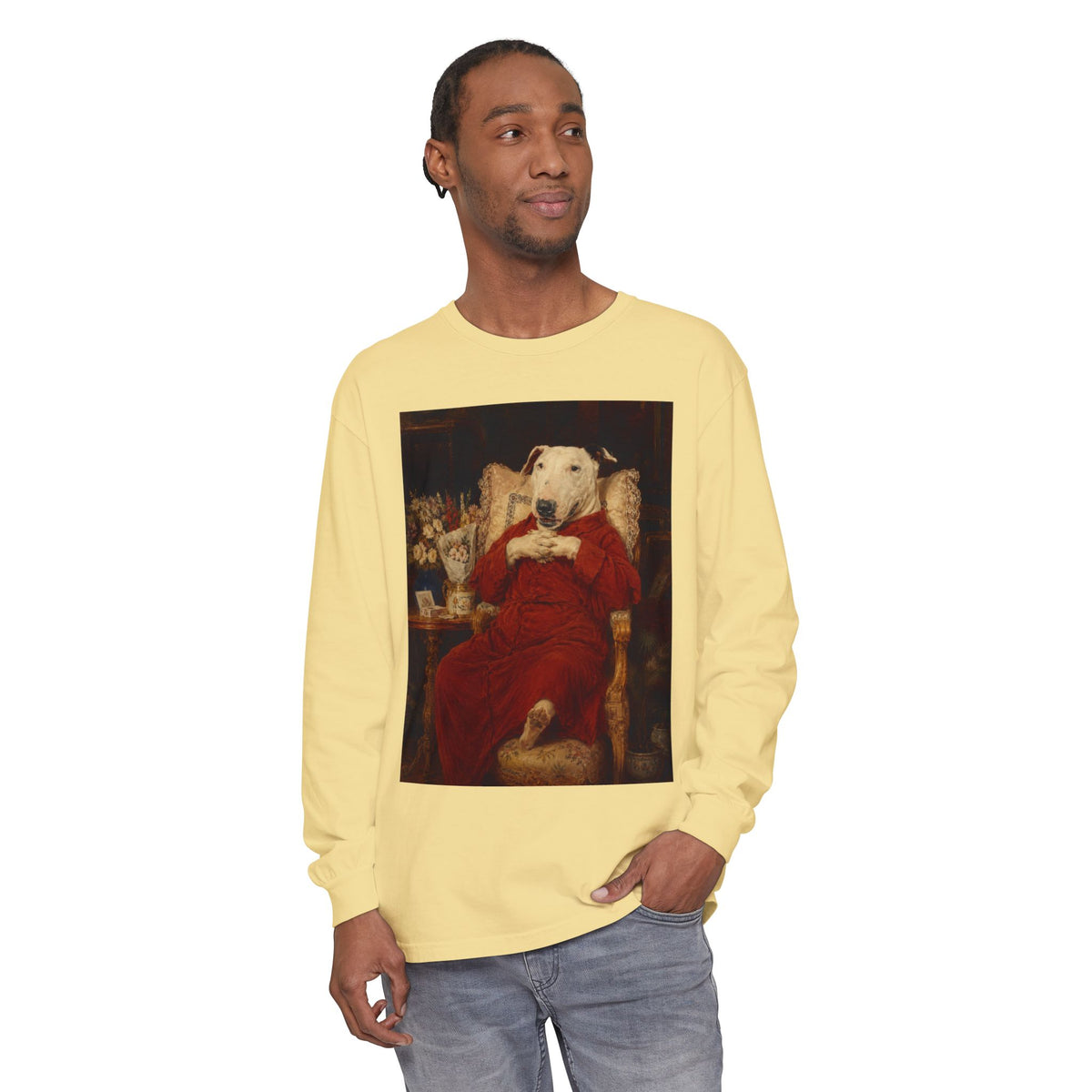 Bull Terrier A Happy Birthday — after Antonio Casanova y Estorach, c.1890 | Long Sleeve