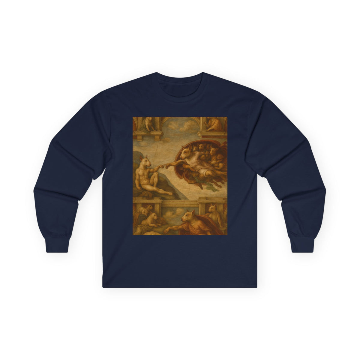 Bull Terrier The Creation Of Adam — after Michelangelo, 1512 | Long Sleeve