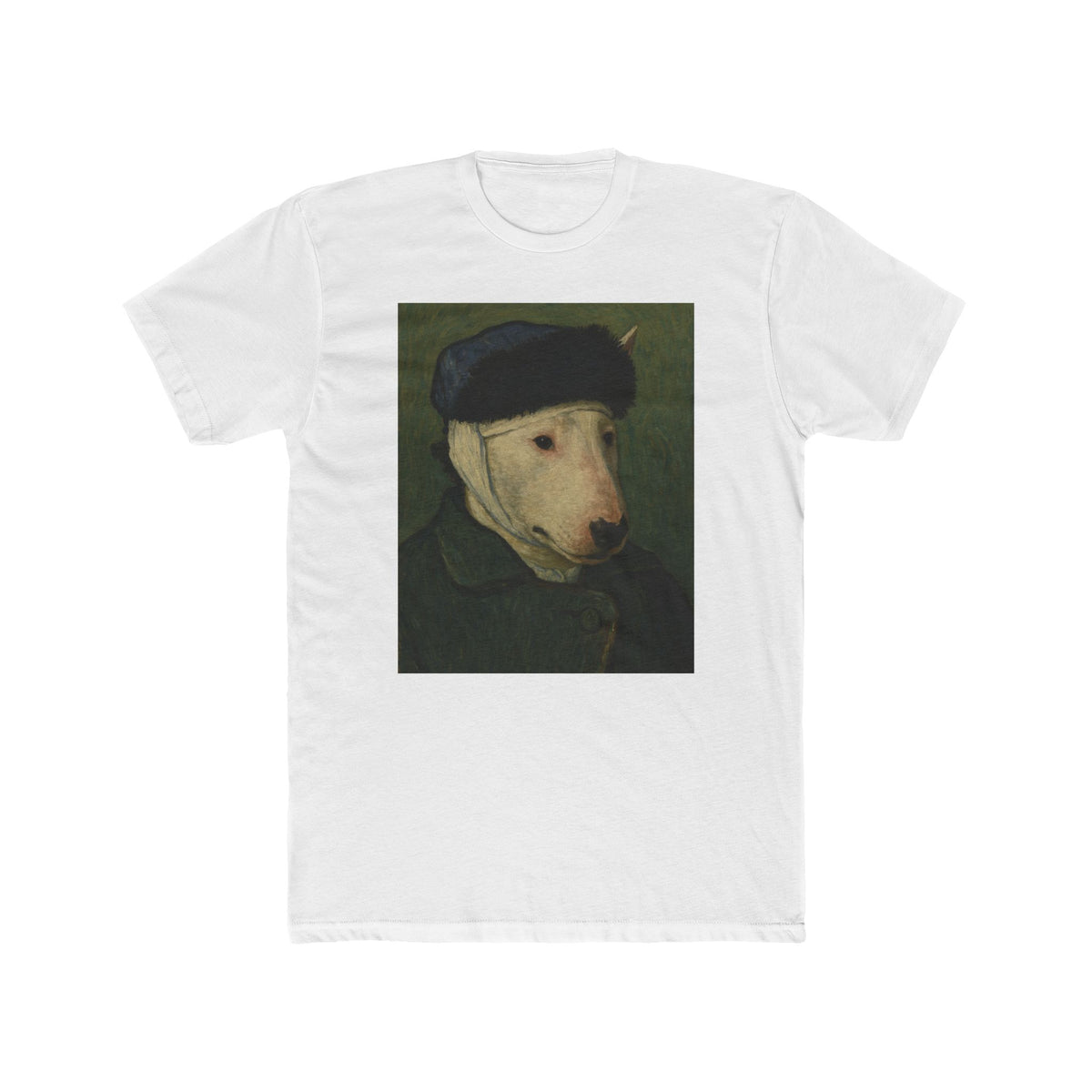 Bull Terrier Self Portrait Bandaged Ear — after Vincent van Gogh, 1889 | Tee