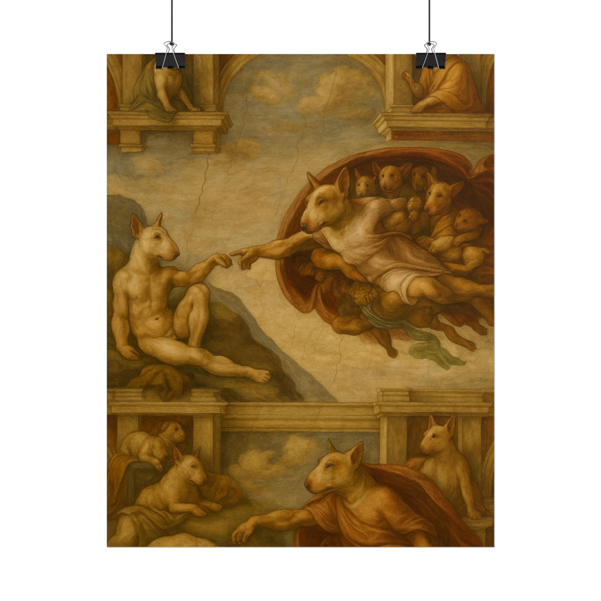 Bull Terrier The Creation Of Adam — after Michelangelo, 1512 | Print