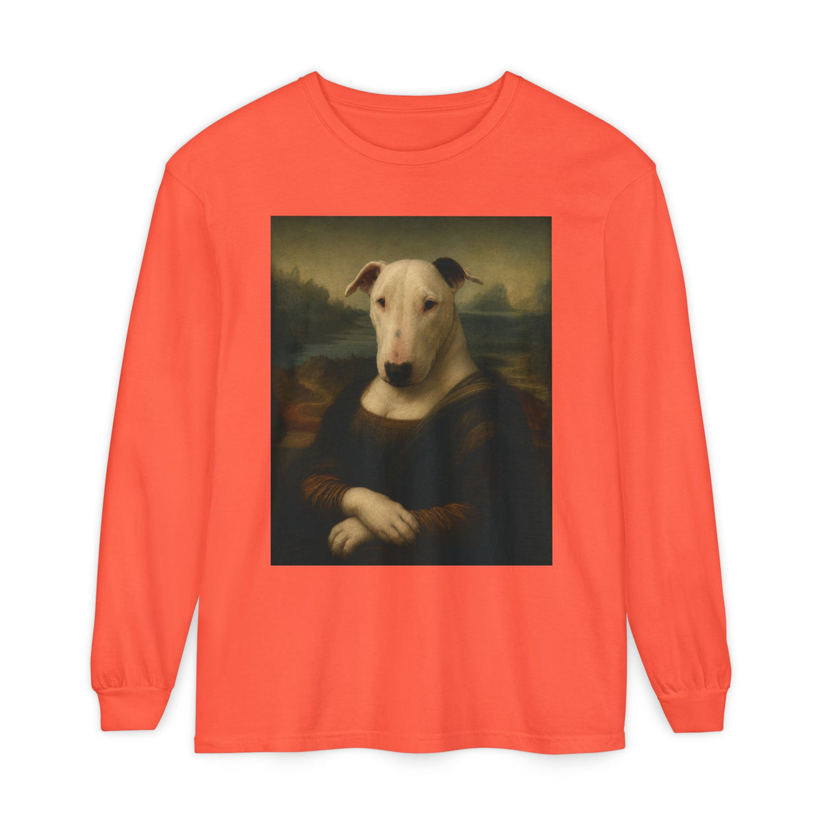 Bull Terrier Mona Lisa — after Leonardo da Vinci, c.1503 | Long Sleeve
