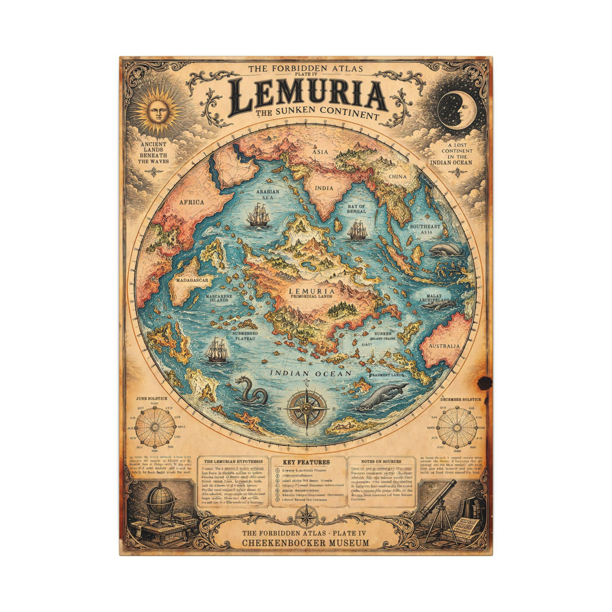 Lemuria, The Forbidden Atlas Plate IV | Canvas