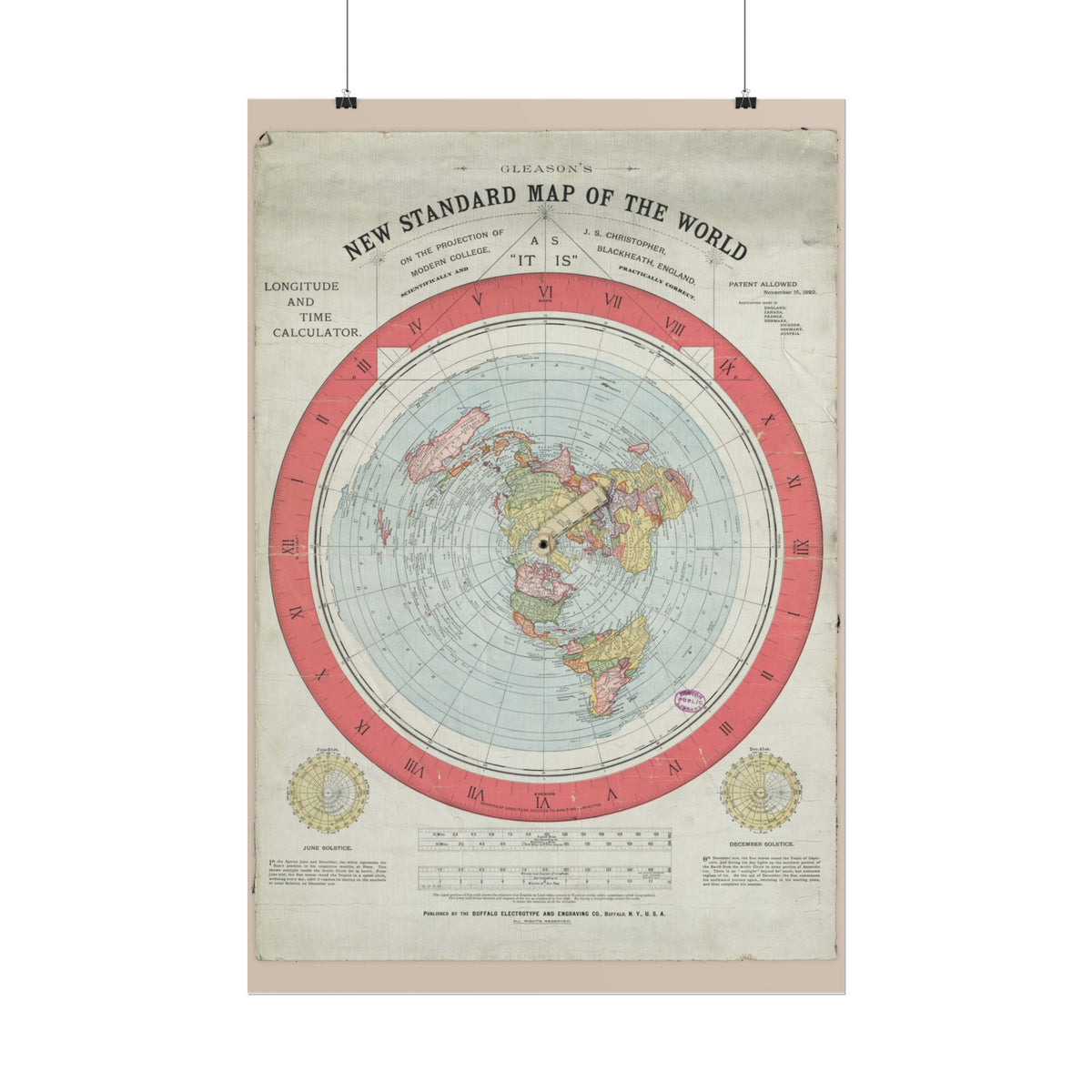Gleason's New Standard Map of the World, 1892 | Poster