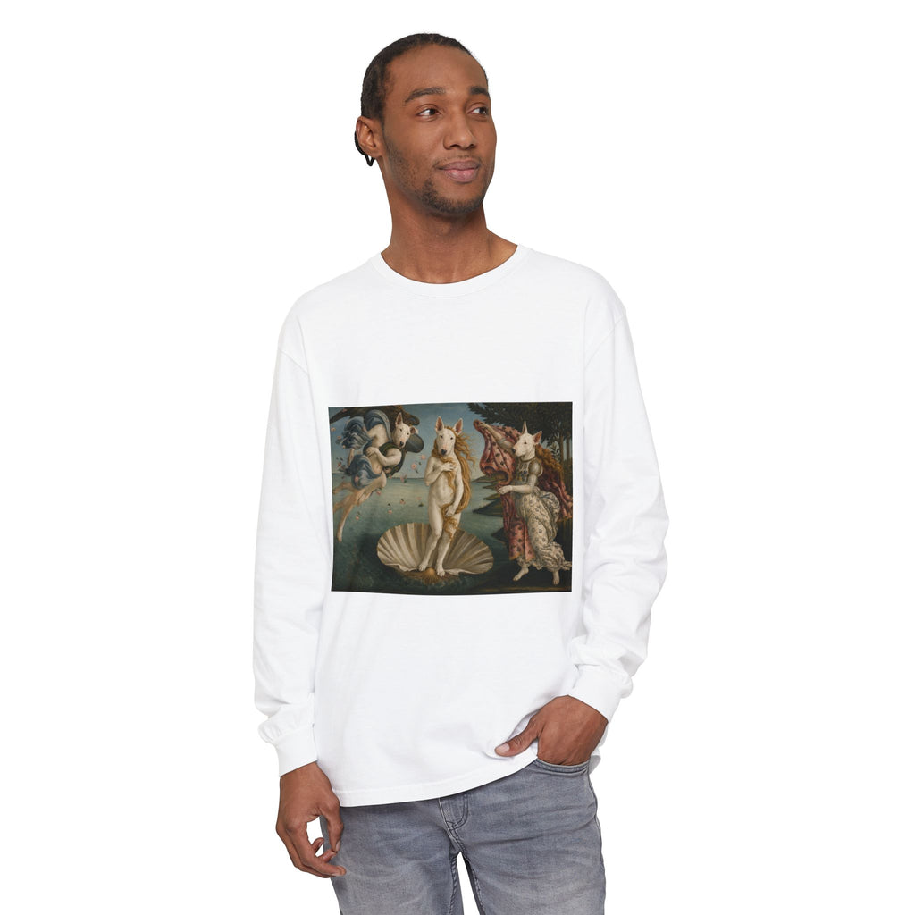 Bull Terrier The Birth of Venus — after Sandro Botticelli, c.1485 | Long Sleeve