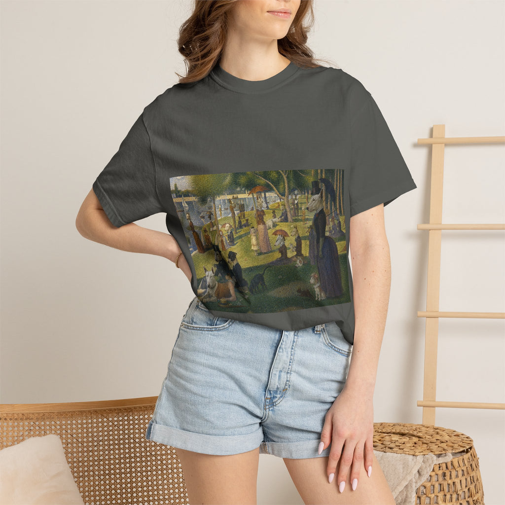 Bull Terrier A Sunday Afternoon on La Grande Jatte — after Georges Seurat, 1886 | Garment-Dyed Tee