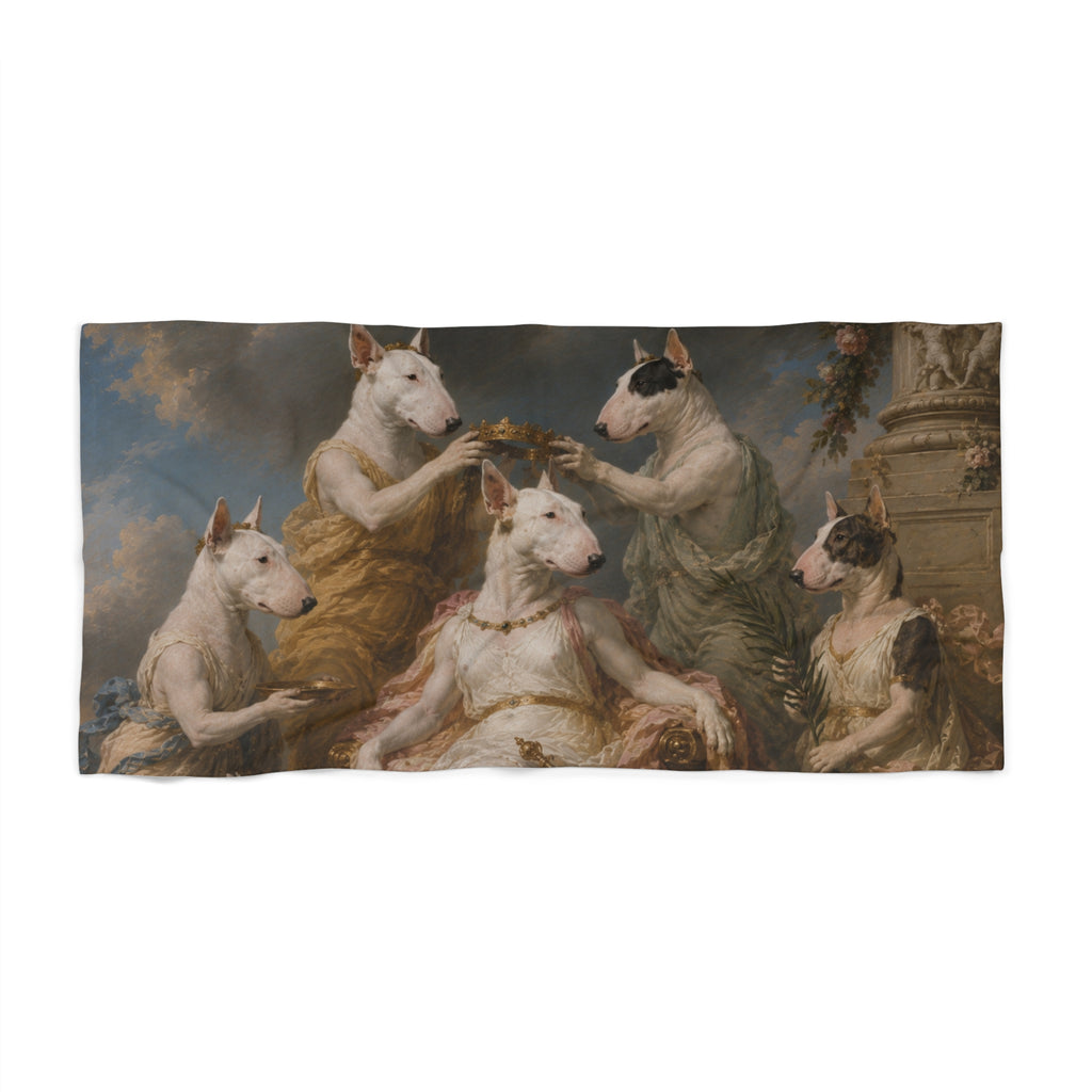 Bull Terrier Themire Crowned by the Graces — after the Sevres Manufactory, 1777 | Beach Towel