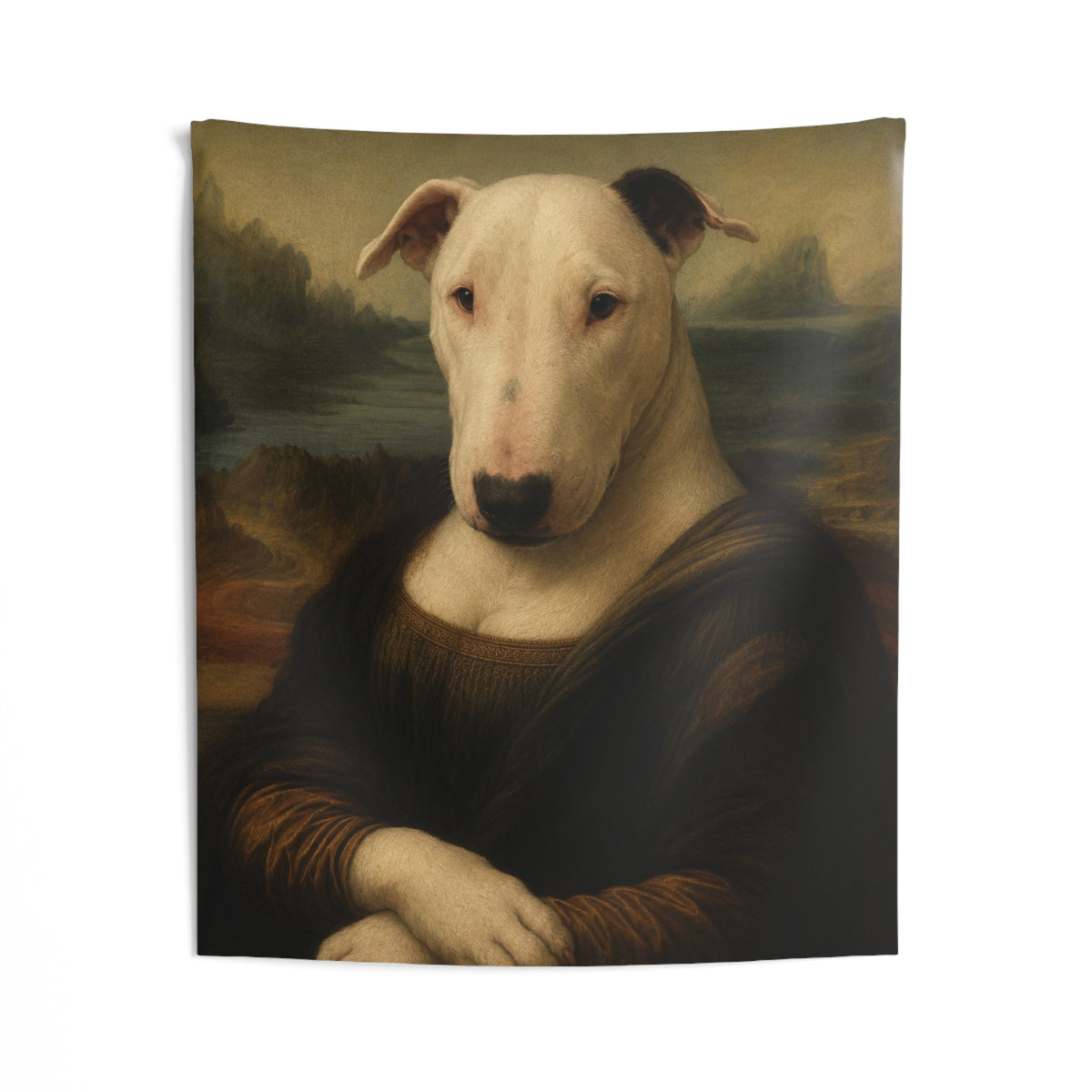 Bull Terrier Mona Lisa — after Leonardo da Vinci, c.1503 | Tapestry