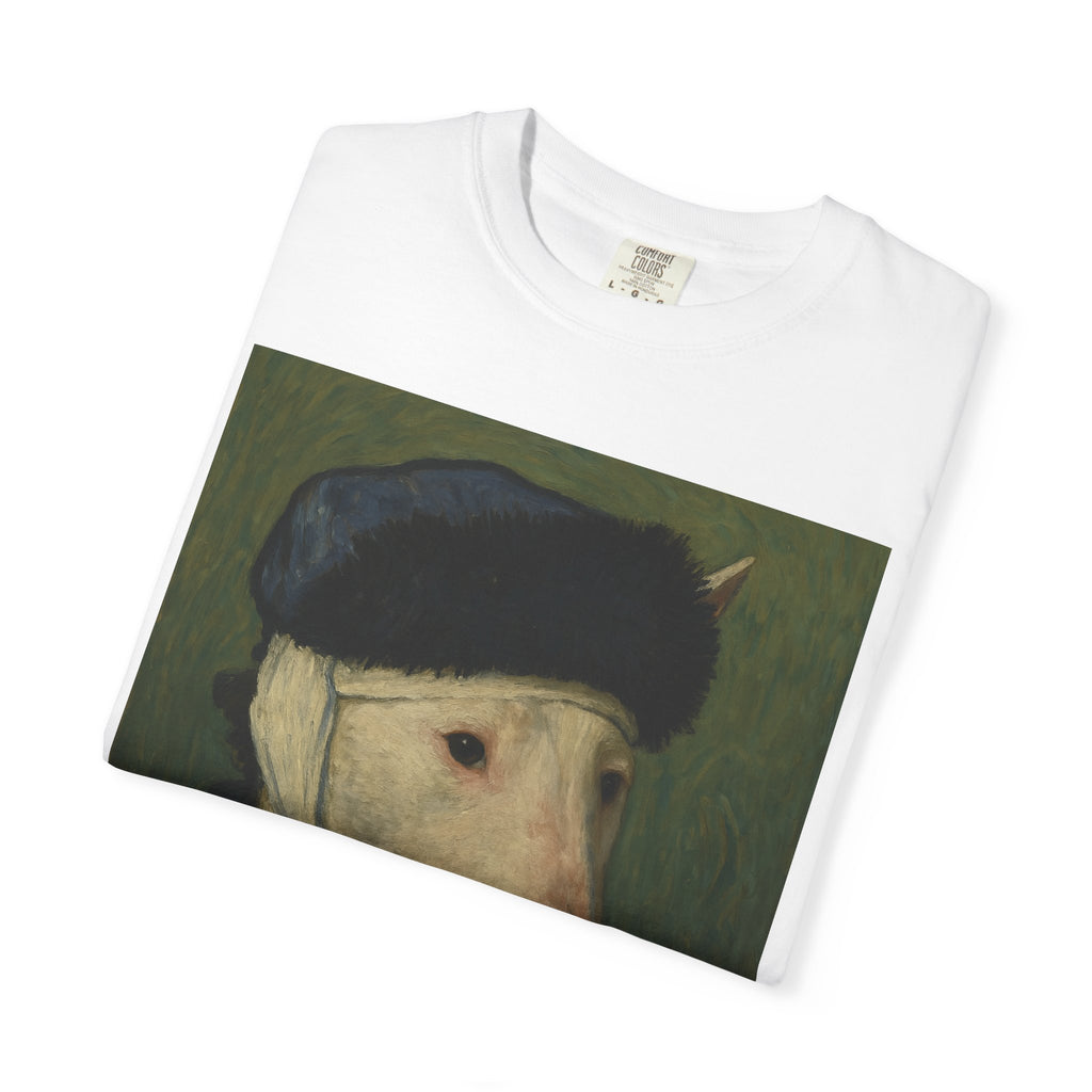 Bull Terrier Self-Portrait with Bandaged Ear — after Vincent van Gogh, 1889 | Garment-Dyed Tee