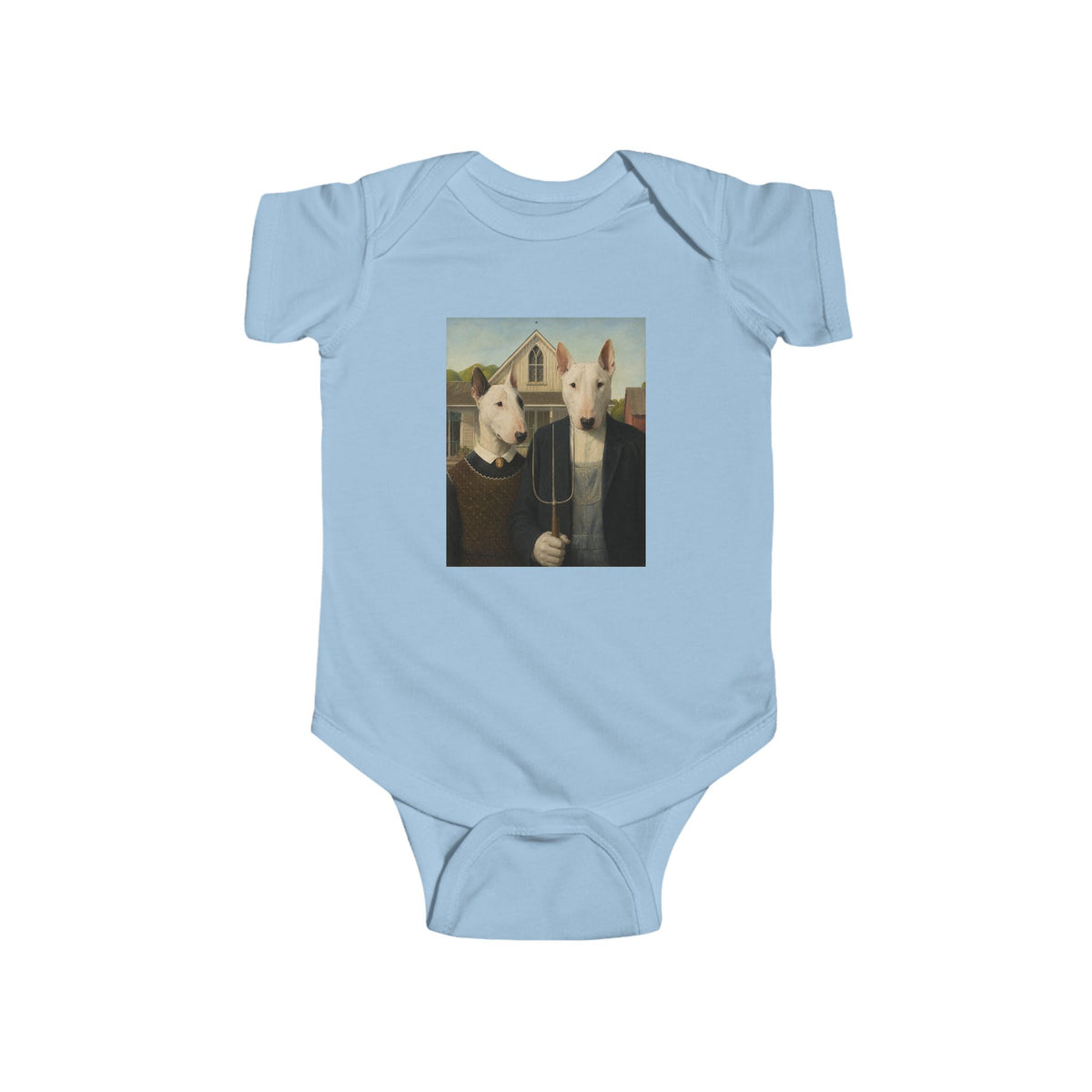 Bull Terrier American Gothic — after Grant Wood, 1930 | Bodysuit