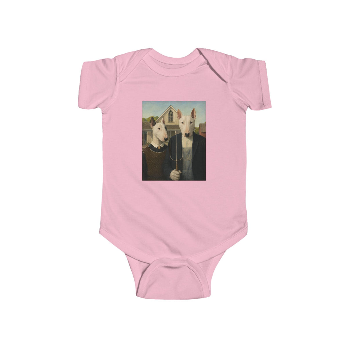 Bull Terrier American Gothic — after Grant Wood, 1930 | Bodysuit