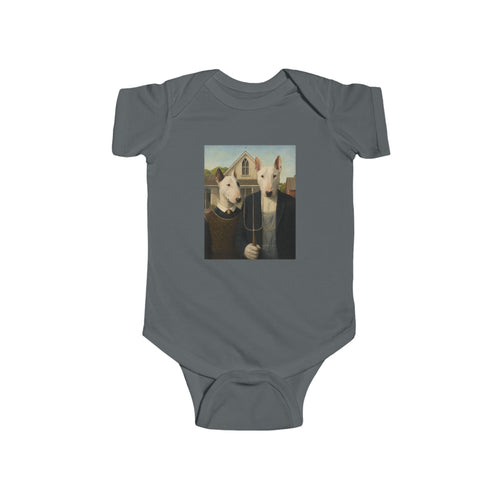 Bull Terrier American Gothic — after Grant Wood, 1930 | Bodysuit