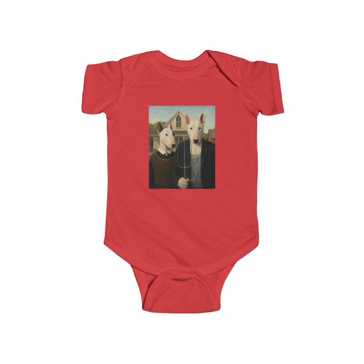Bull Terrier American Gothic — after Grant Wood, 1930 | Bodysuit