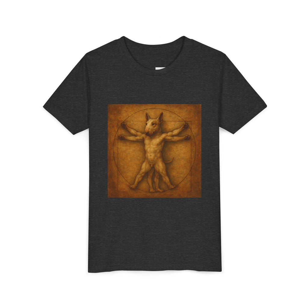 Bull Terrier Vitruvian Man — after Leonardo da Vinci, c.1490 | Youth Tee