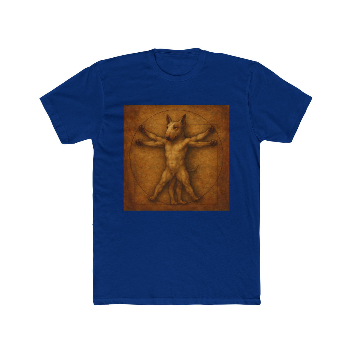Bull Terrier Vitruvian Man — after Leonardo da Vinci, c.1490 | Tee