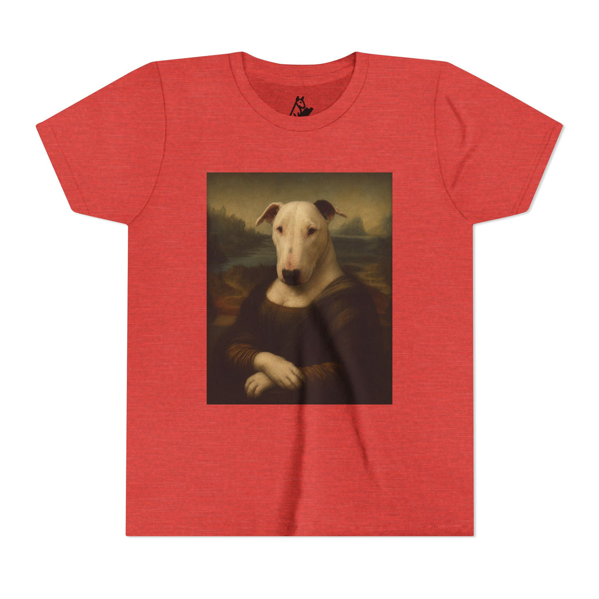 Bull Terrier Mona Lisa — after Leonardo da Vinci, c.1503 | Youth Tee