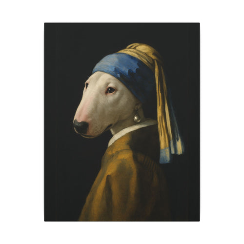 Bull Terrier Girl with a Pearl Earring — after Johannes Vermeer, c.1665 | Canvas