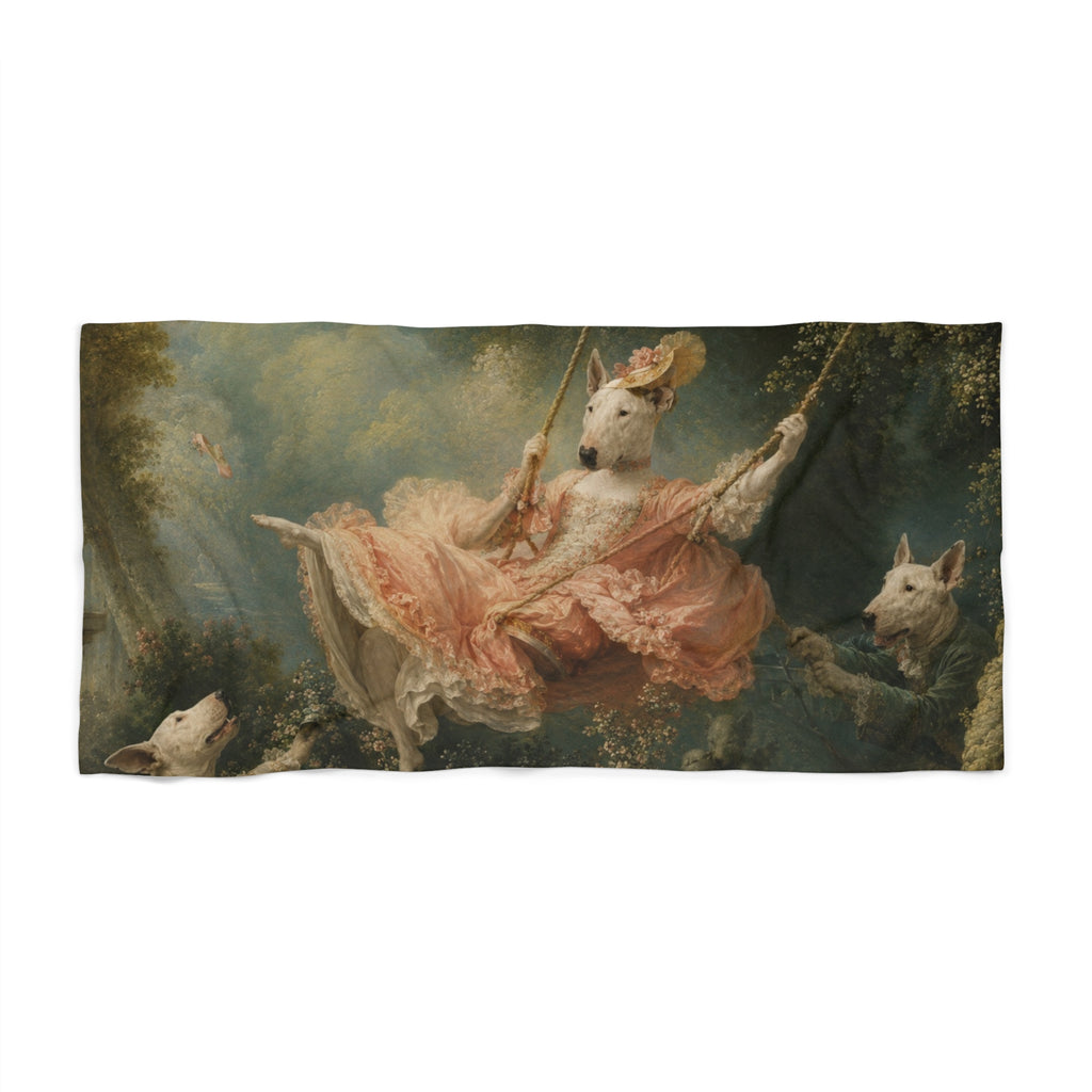 Bull Terrier The Swing — after Jean-Honore Fragonard, 1767 | Beach Towel