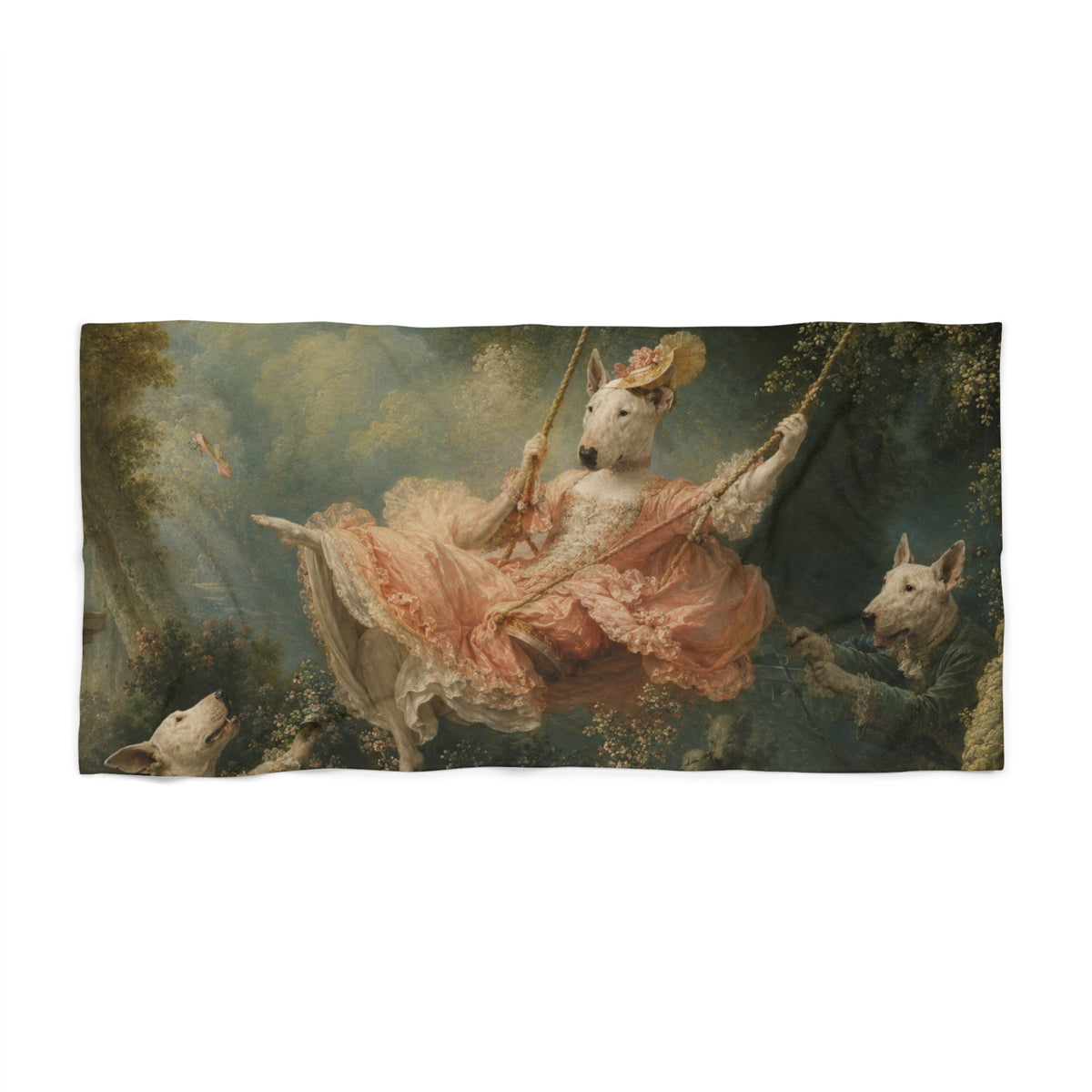 Bull Terrier The Swing — after Jean-Honore Fragonard, 1767 | Beach Towel