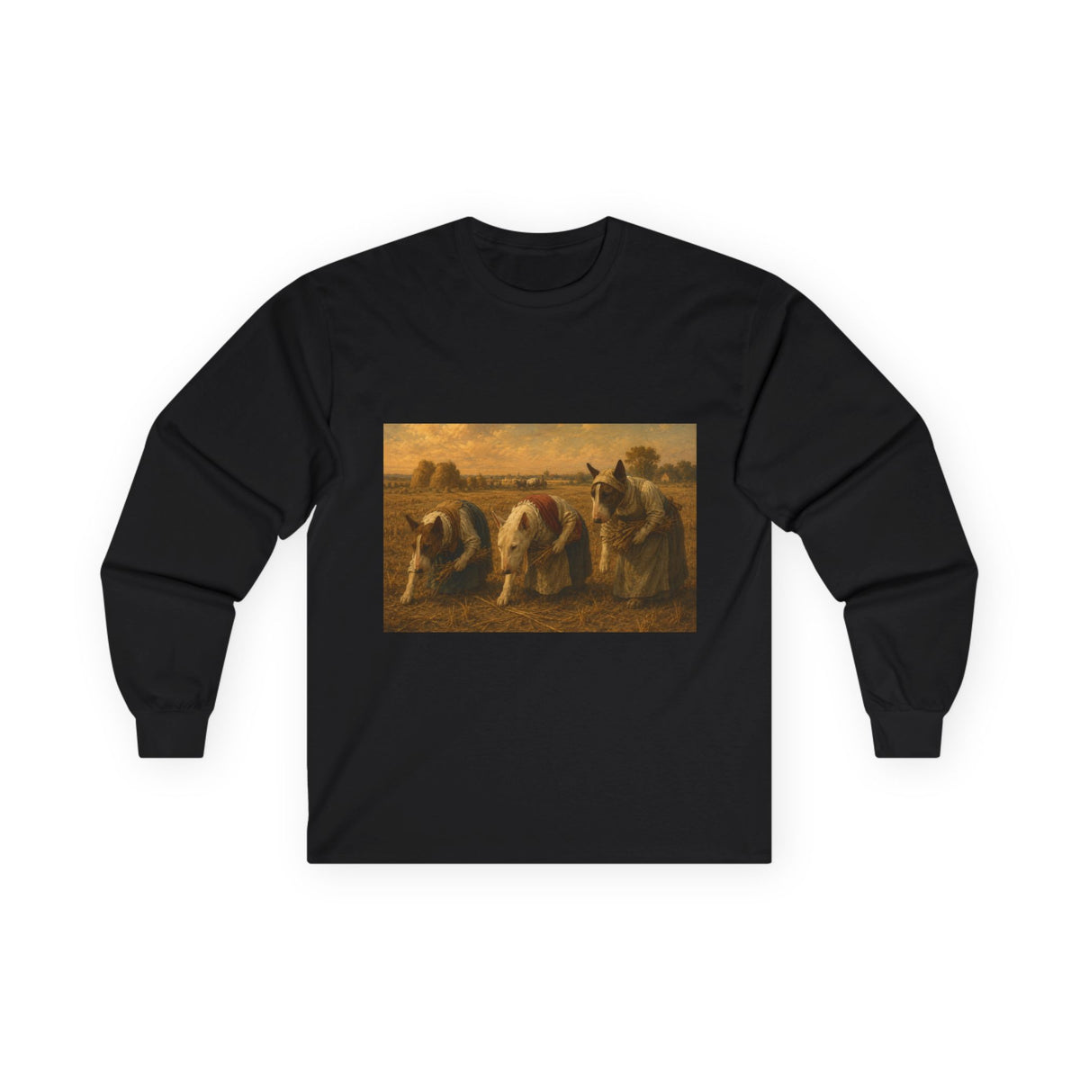 Bull Terrier The Gleaners — after Jean-Francois Millet, 1857 | Long Sleeve