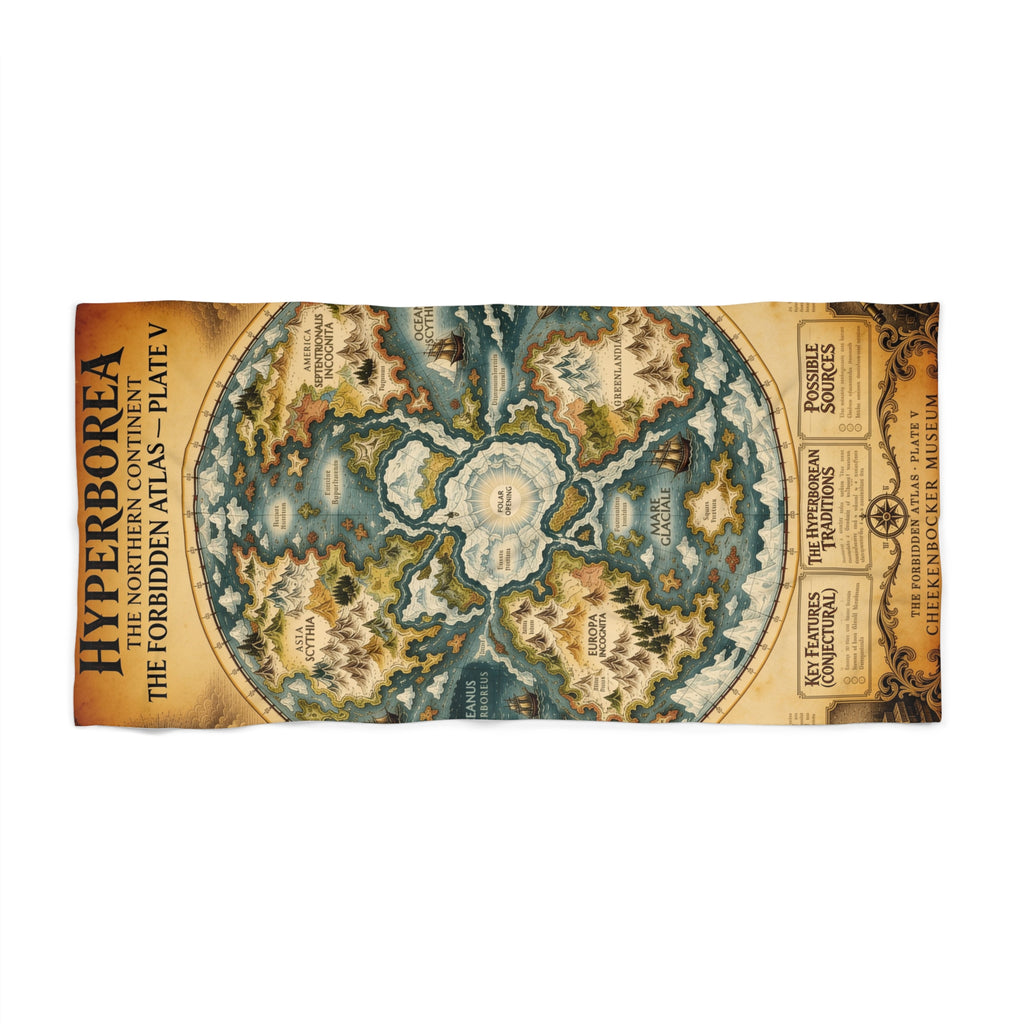 Hyperborea, The Forbidden Atlas Plate V | Beach Towel