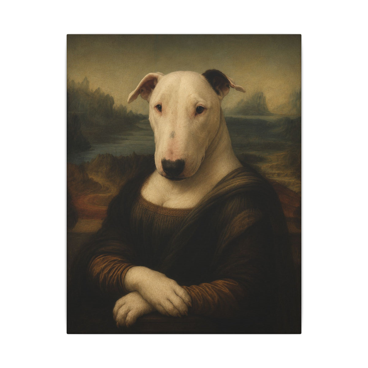 Bull Terrier Mona Lisa — after Leonardo da Vinci, c.1503 | Canvas