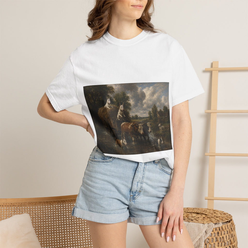 Bull Terrier The Hay Wain — after John Constable, 1821 | Garment-Dyed Tee