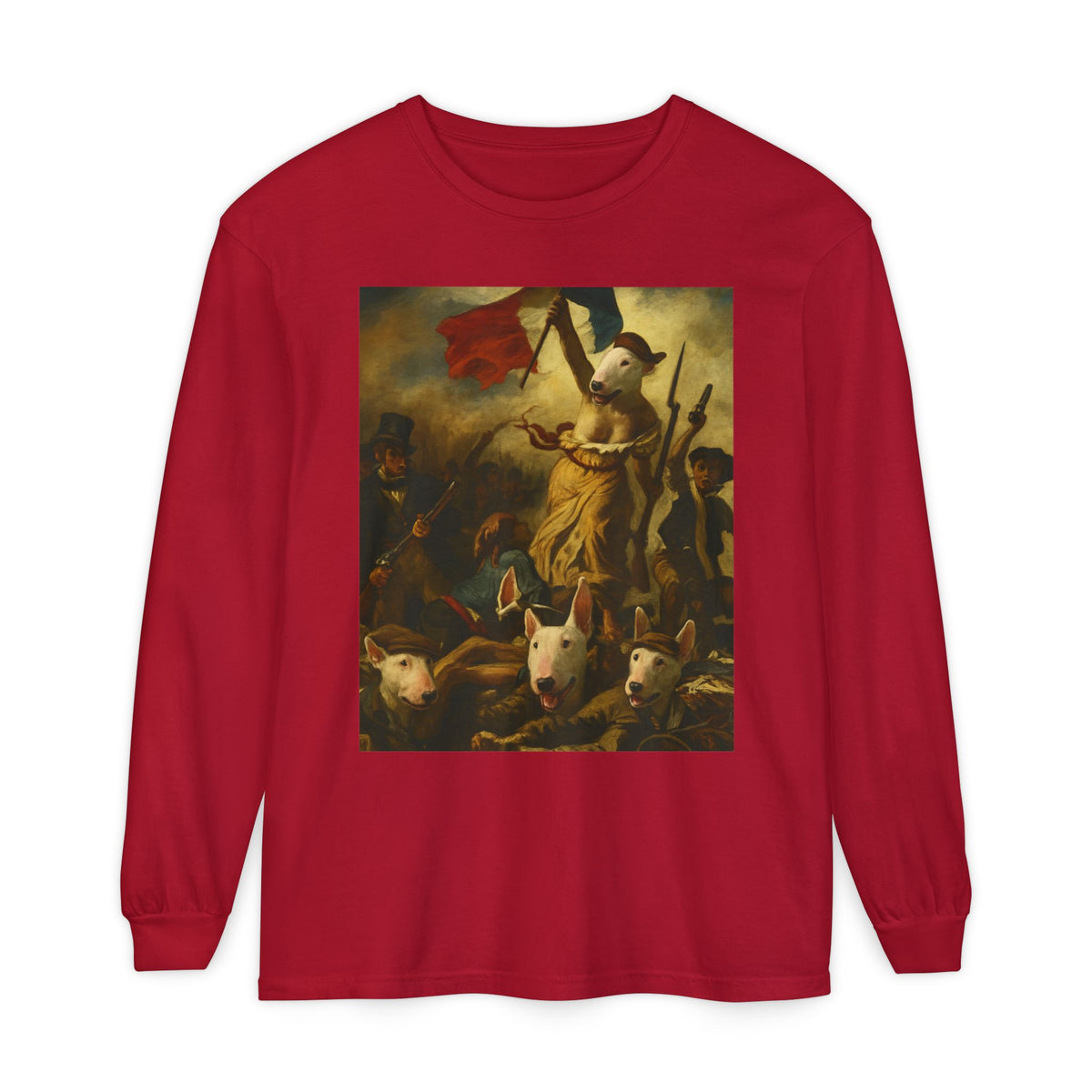 Bull Terrier Liberty Leading the People — after Eugene Delacroix, 1830 | Long Sleeve