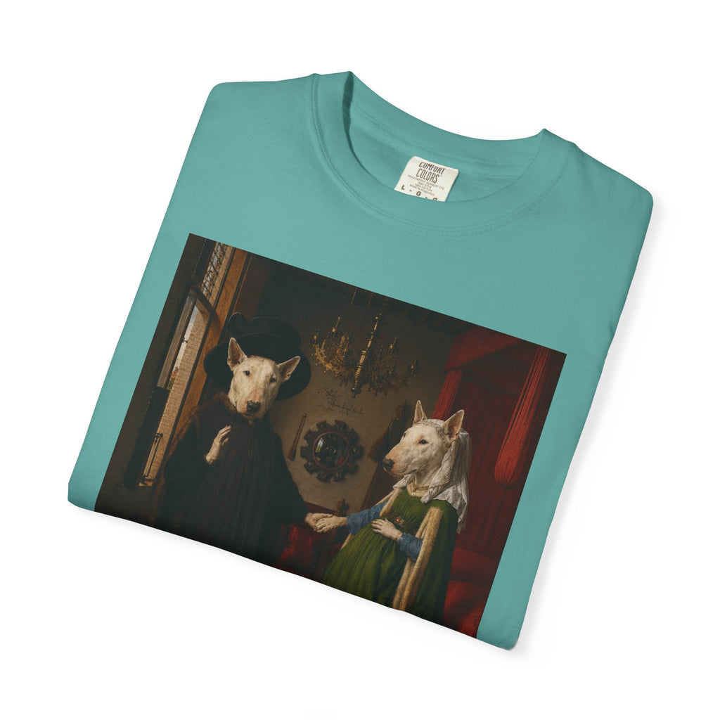 Bull Terrier The Arnolfini Portrait — after Jan van Eyck, 1434 | Garment-Dyed Tee
