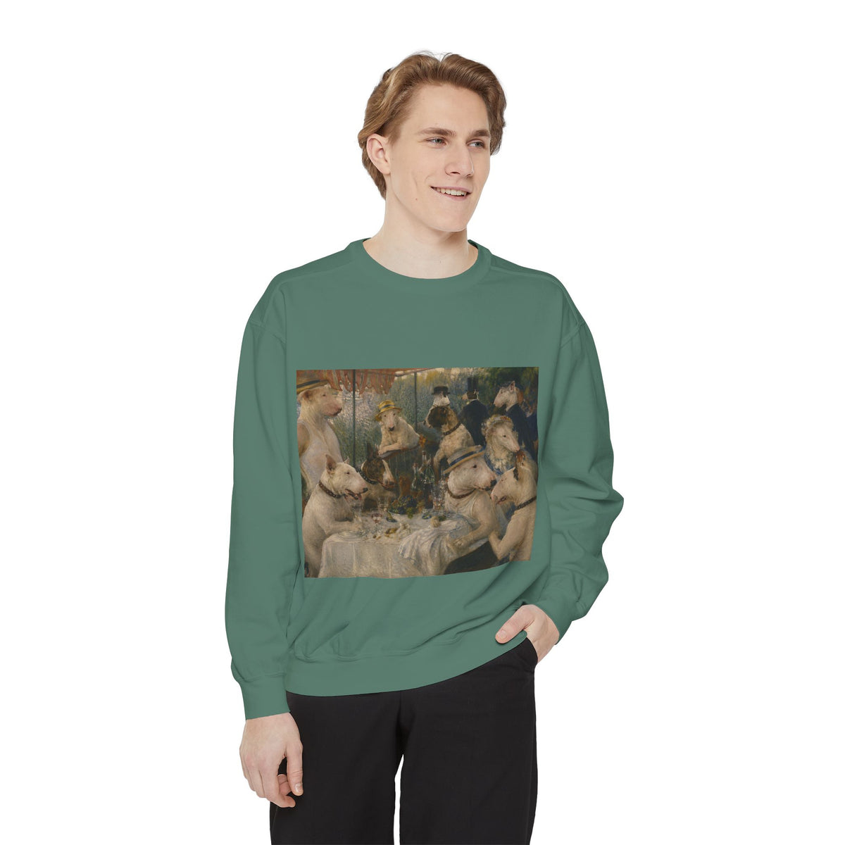Bull Terrier Luncheon of the Boating Party — after Pierre-Auguste Renoir, 1881 | Crewneck