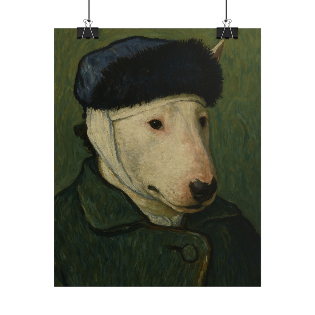 Bull Terrier Self Portrait Bandaged Ear — after Vincent van Gogh, 1889 | Print