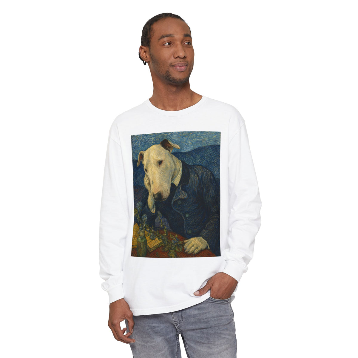 Bull Terrier Portrait of Doctor Gachet — after Vincent van Gogh, 1890 | Long Sleeve