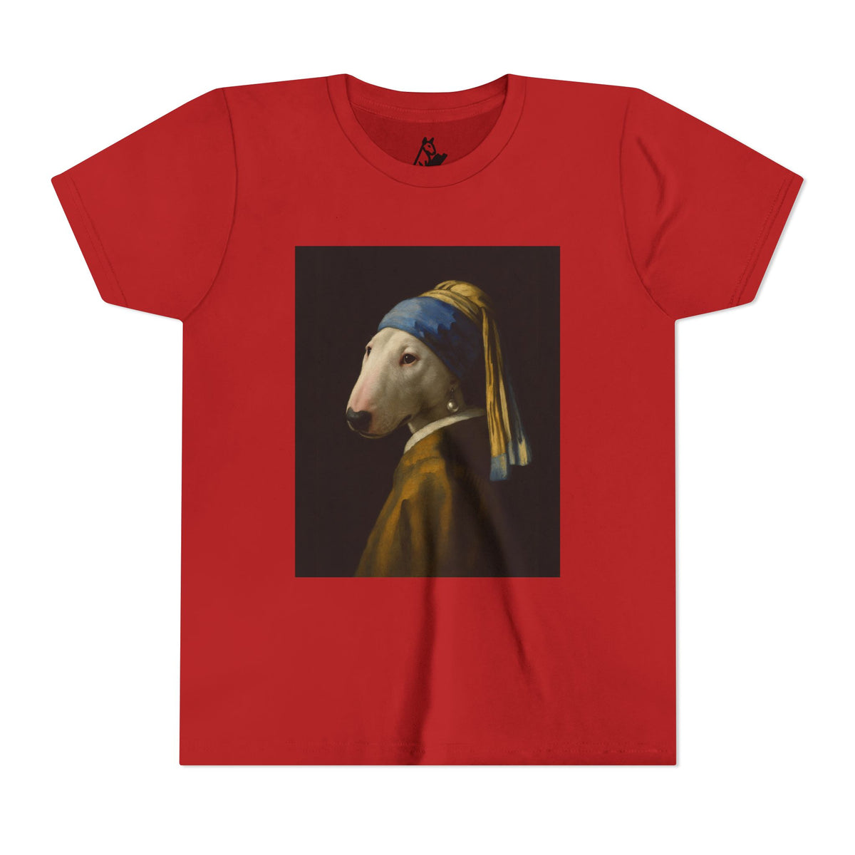 Bull Terrier Girl with a Pearl Earring — after Johannes Vermeer, c.1665 | Youth Tee