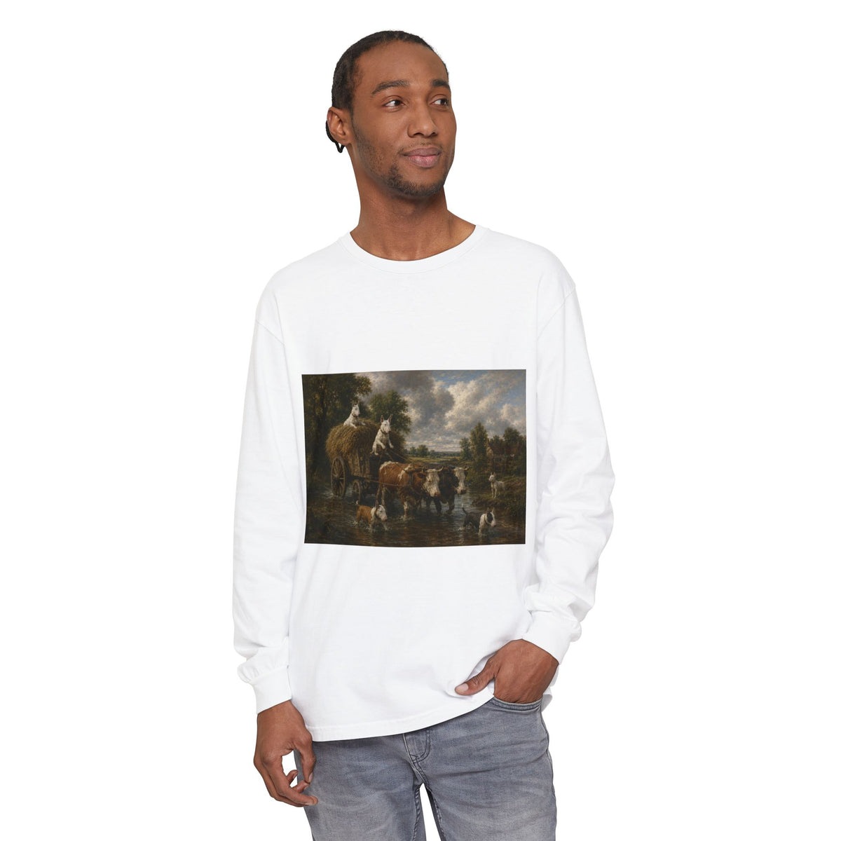 Bull Terrier The Hay Wain — after John Constable, 1821 | Long Sleeve