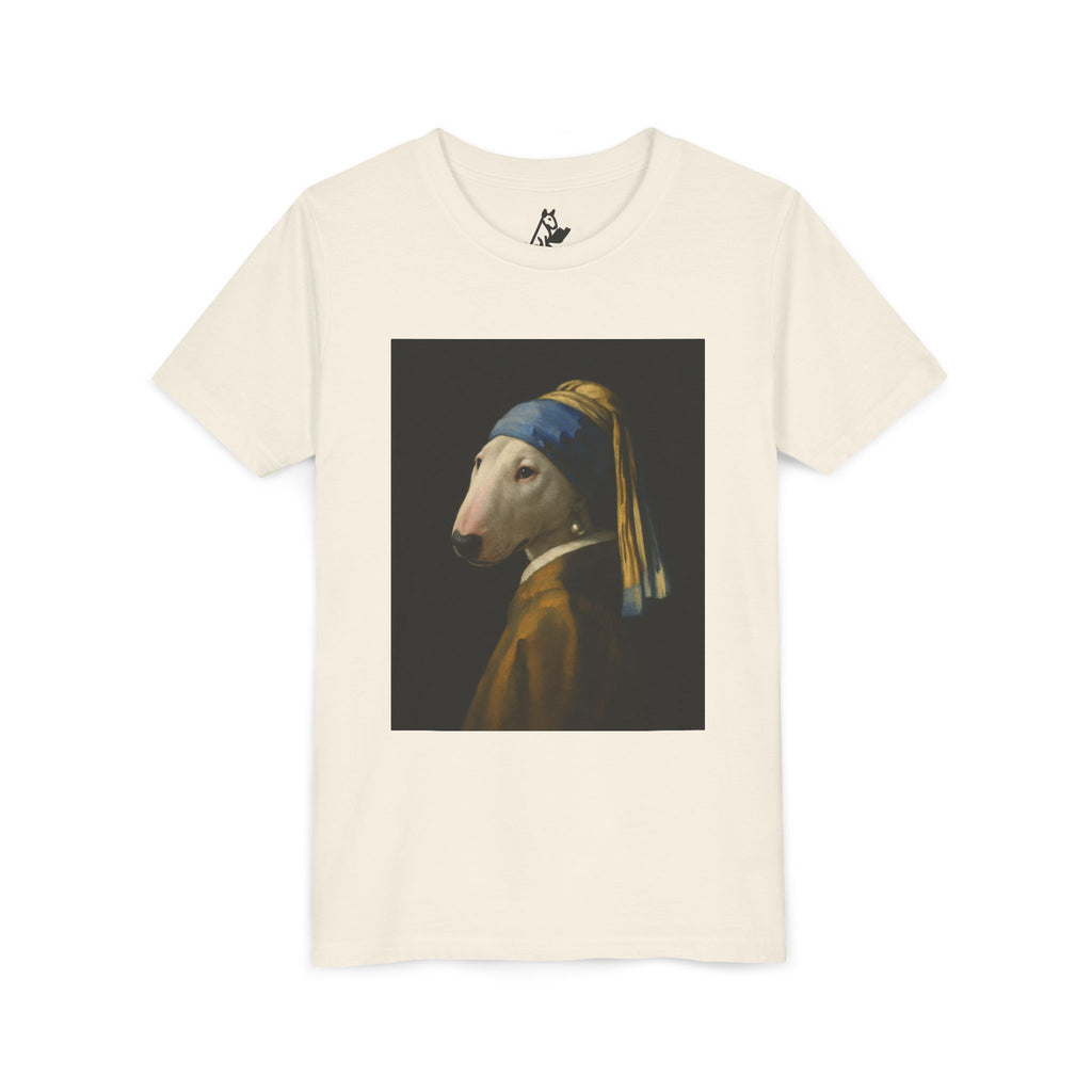 Bull Terrier Girl with a Pearl Earring — after Johannes Vermeer, c.1665 | Youth Tee