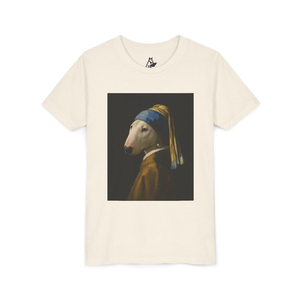 Bull Terrier Girl with a Pearl Earring — after Johannes Vermeer, c.1665 | Youth Tee