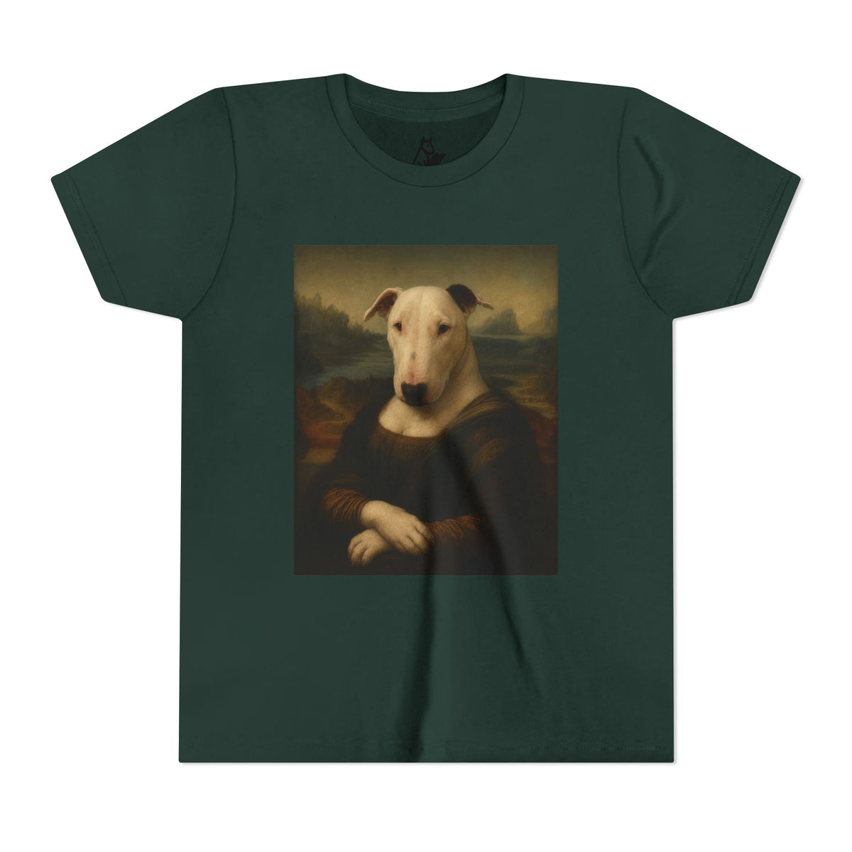 Bull Terrier Mona Lisa — after Leonardo da Vinci, c.1503 | Youth Tee