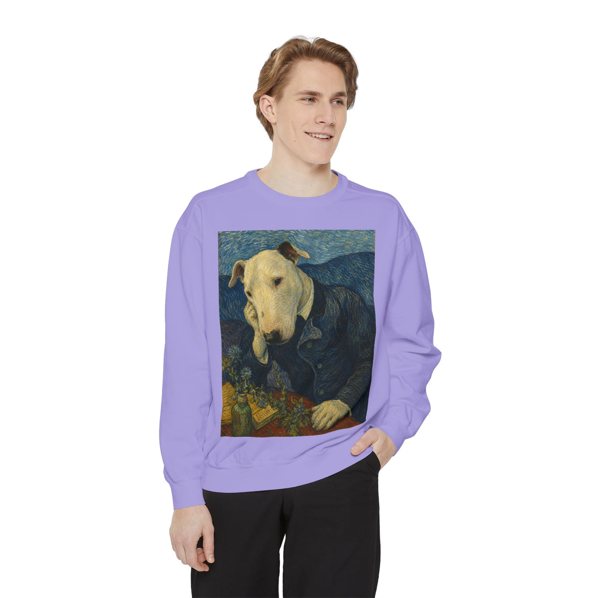 Bull Terrier Portrait of Doctor Gachet — after Vincent van Gogh, 1890 | Crewneck