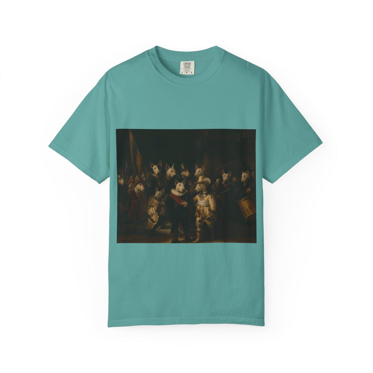 Bull Terrier The Night Watch — after Rembrandt van Rijn, 1642 | Garment-Dyed Tee