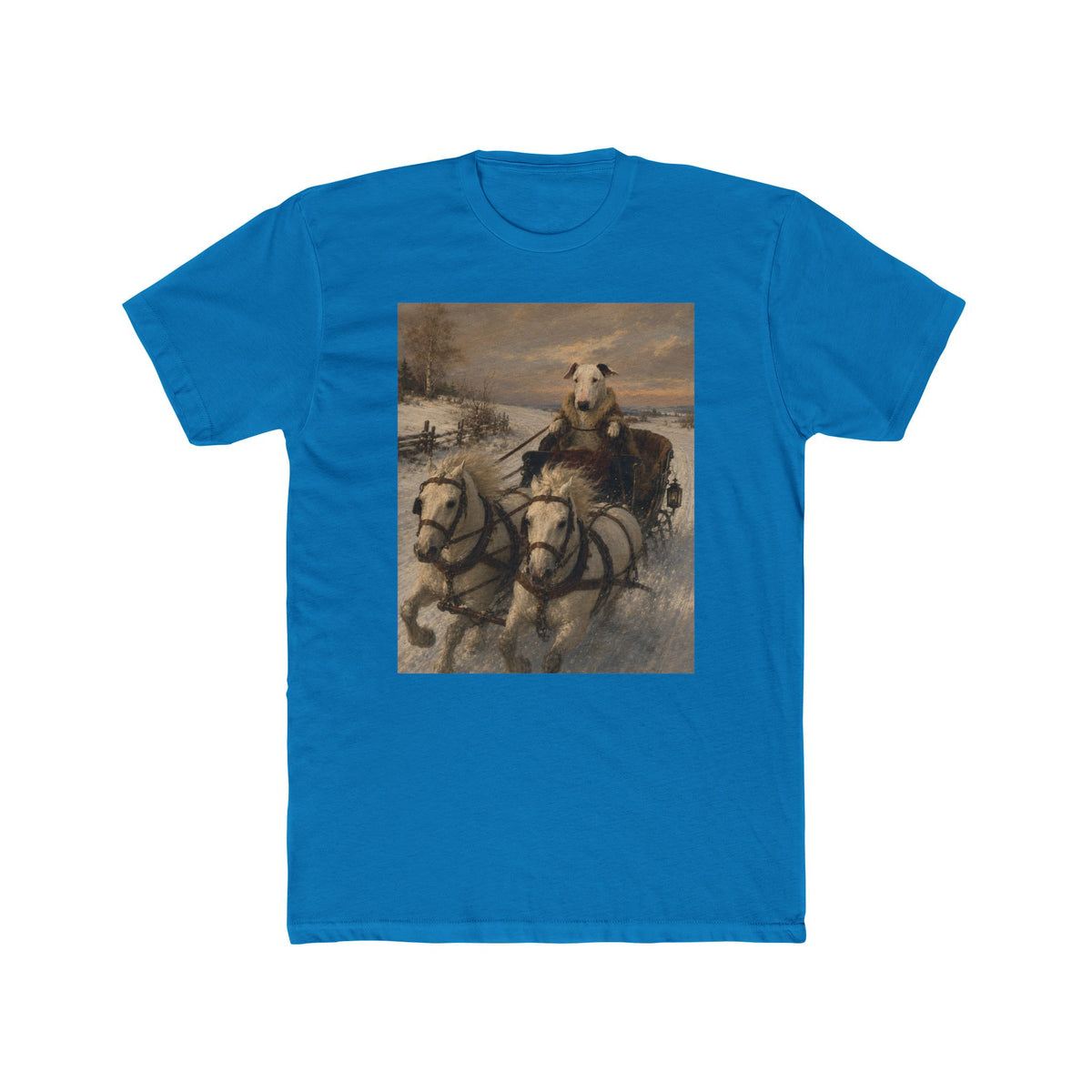 Bull Terrier Sleigh Ride — after Alfred Wierusz-Kowalski, c.1890 | Tee
