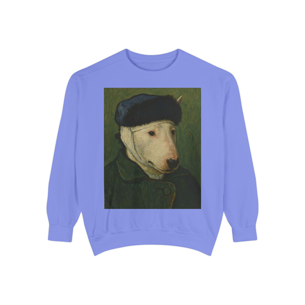 Bull Terrier Self-Portrait with Bandaged Ear — after Vincent van Gogh, 1889 | Crewneck
