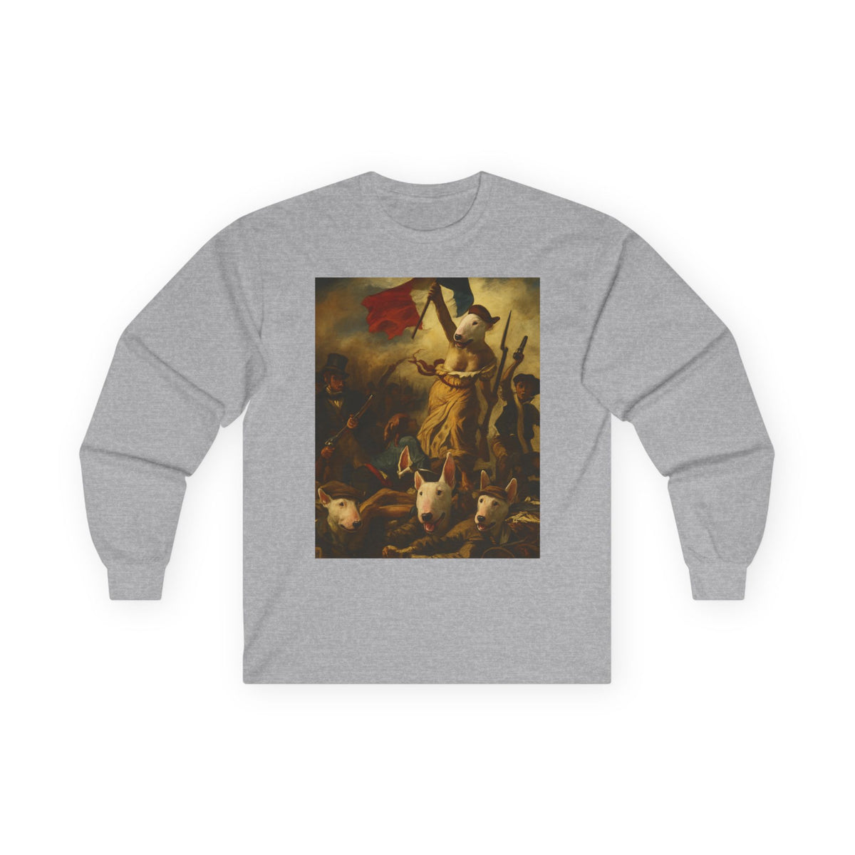Bull Terrier Liberty Leading The People — after Eugene Delacroix, 1830 | Long Sleeve