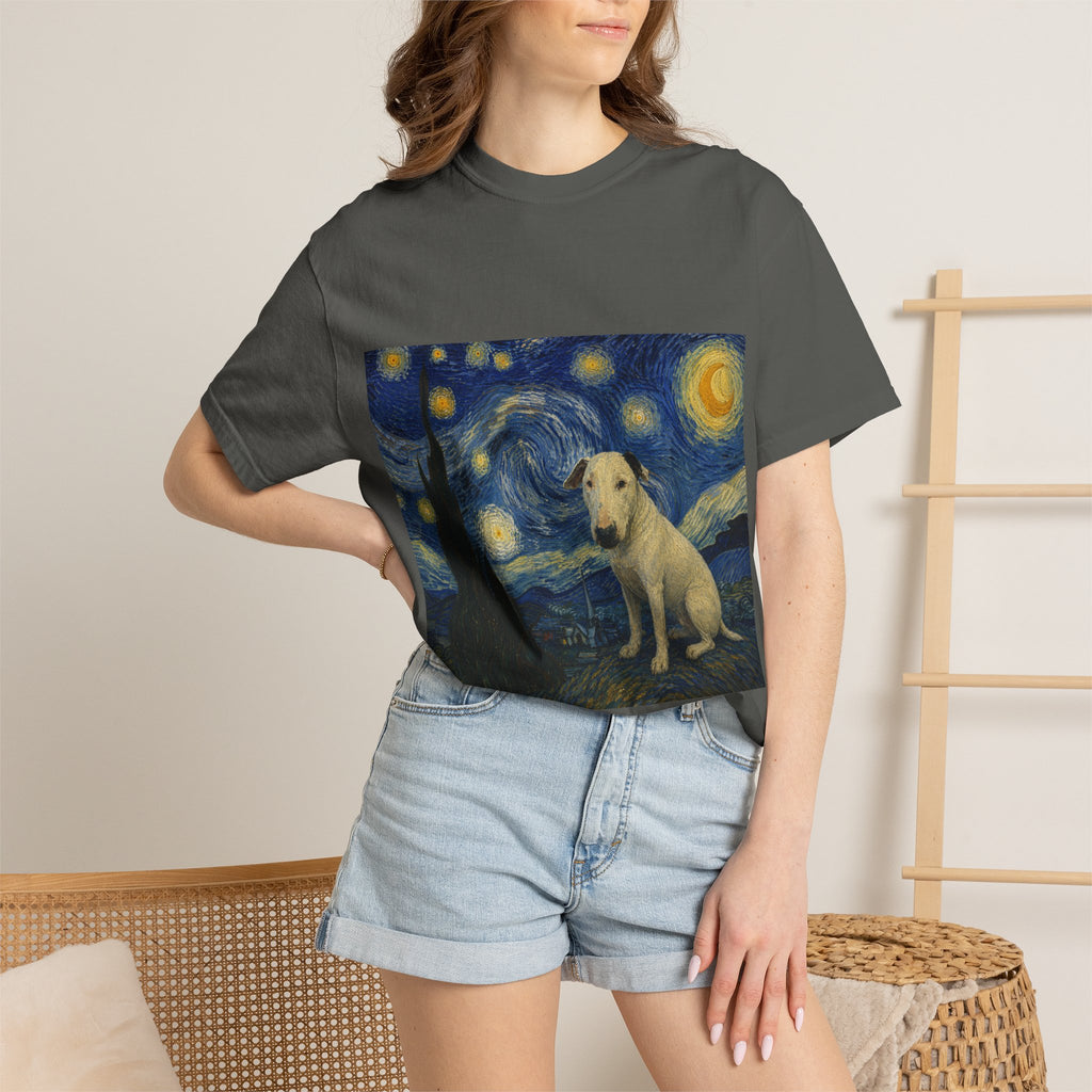 Bull Terrier The Starry Night — after Vincent van Gogh, 1889 | Garment-Dyed Tee