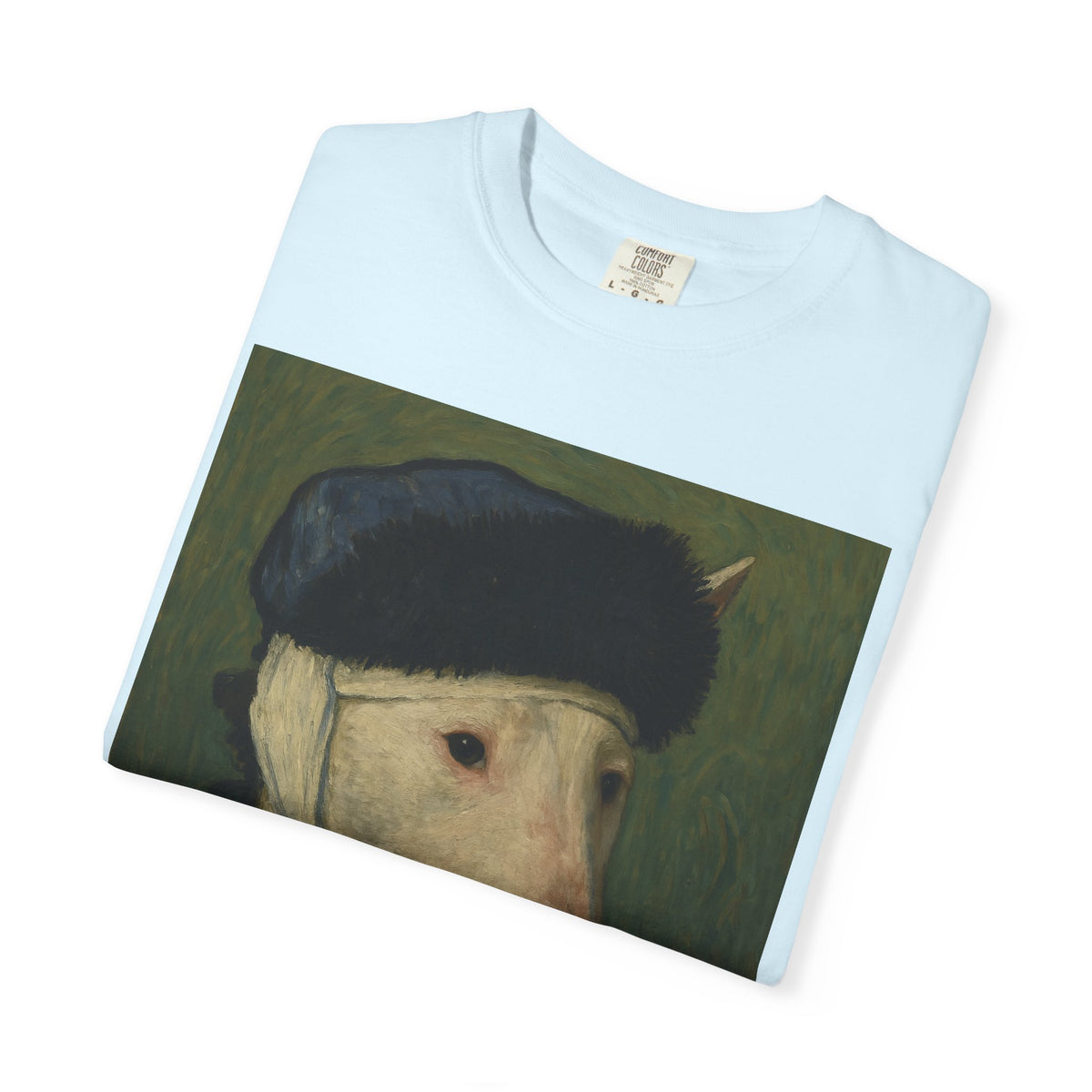 Bull Terrier Self-Portrait with Bandaged Ear — after Vincent van Gogh, 1889 | Garment-Dyed Tee