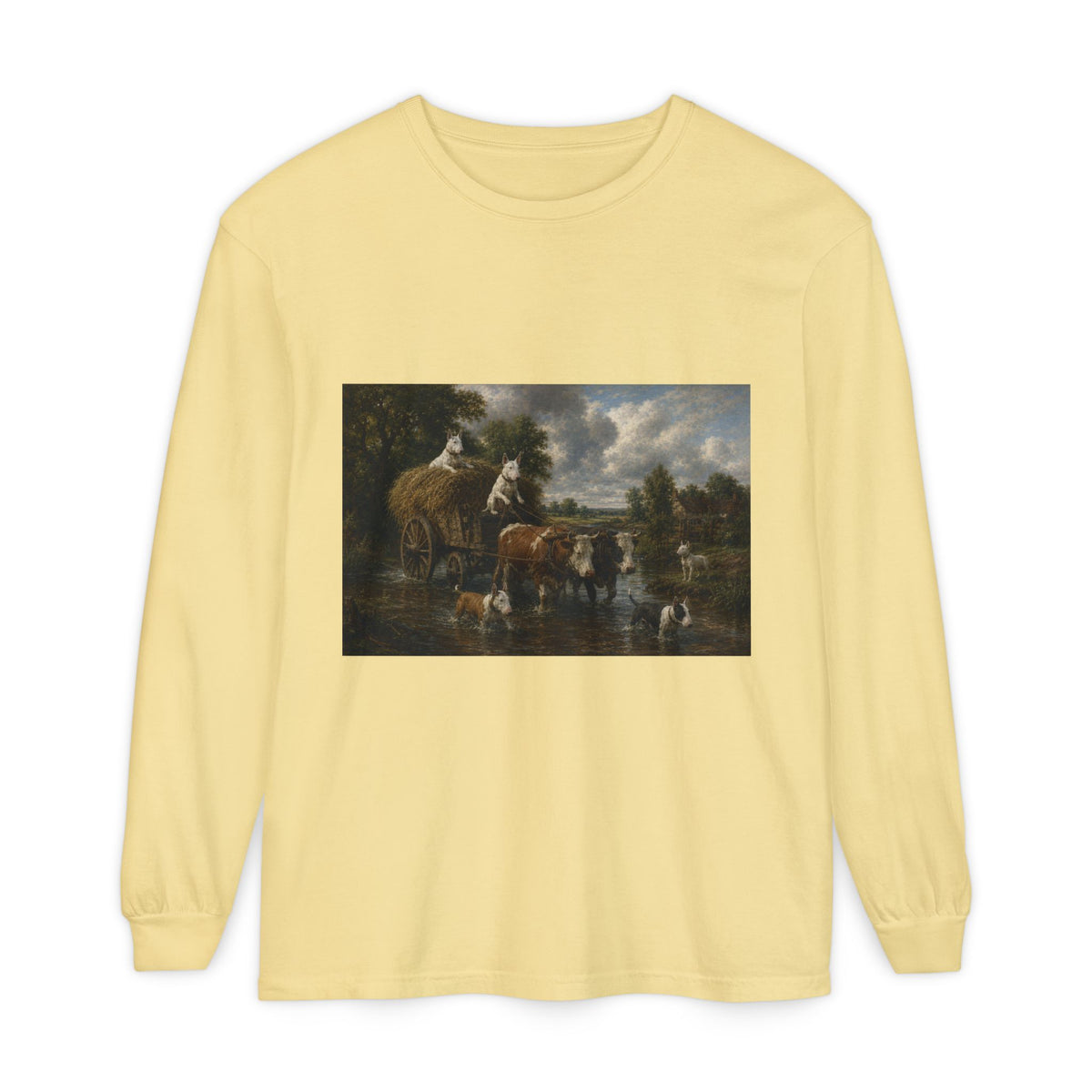 Bull Terrier The Hay Wain — after John Constable, 1821 | Long Sleeve