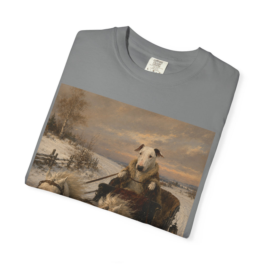 Bull Terrier Sleigh Ride — after Alfred Wierusz-Kowalski, c.1890 | Garment-Dyed Tee