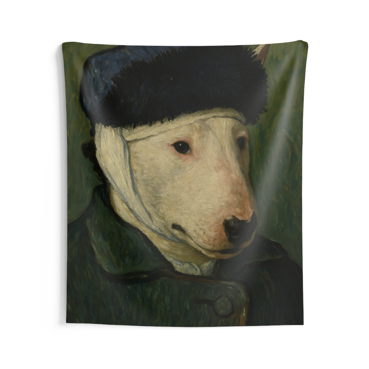 Bull Terrier Self-Portrait with Bandaged Ear — after Vincent van Gogh, 1889 | Tapestry