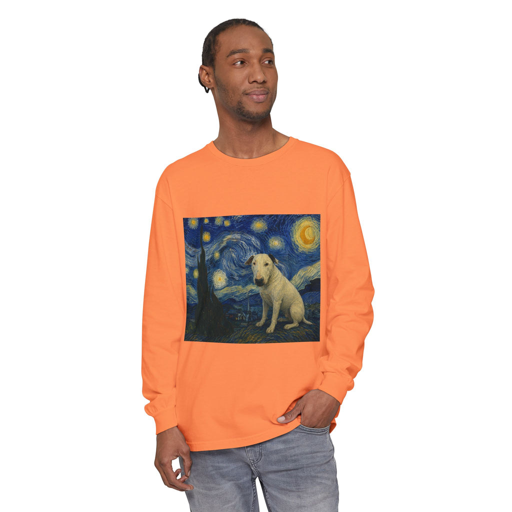Bull Terrier The Starry Night — after Vincent van Gogh, 1889 | Long Sleeve