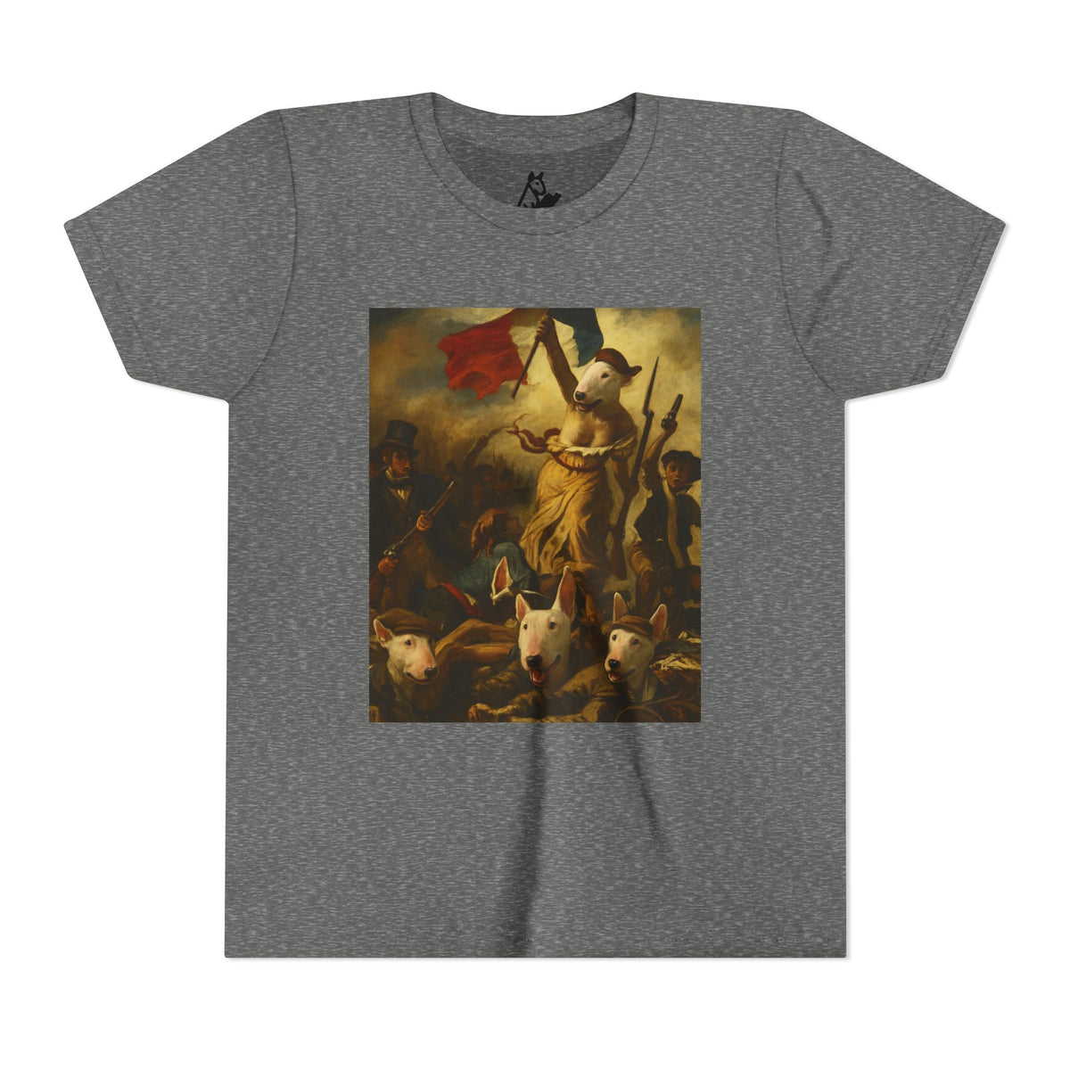 Bull Terrier Liberty Leading the People — after Eugene Delacroix, 1830 | Youth Tee