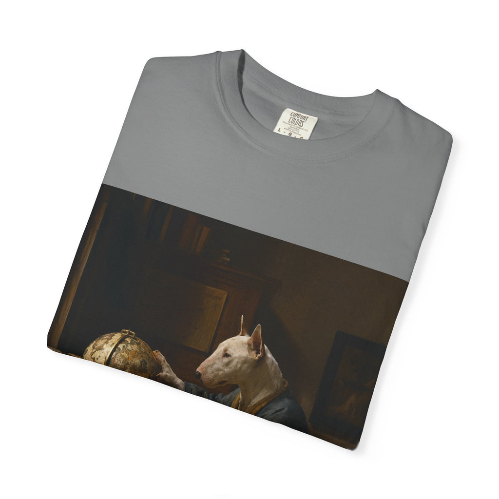 Bull Terrier The Astronomer — after Johannes Vermeer, 1668 | Garment-Dyed Tee